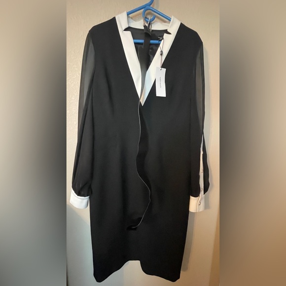 Karen Millen Curve Forever Stud Sheer Sleeve Pencil Dress - Picture 5 of 9